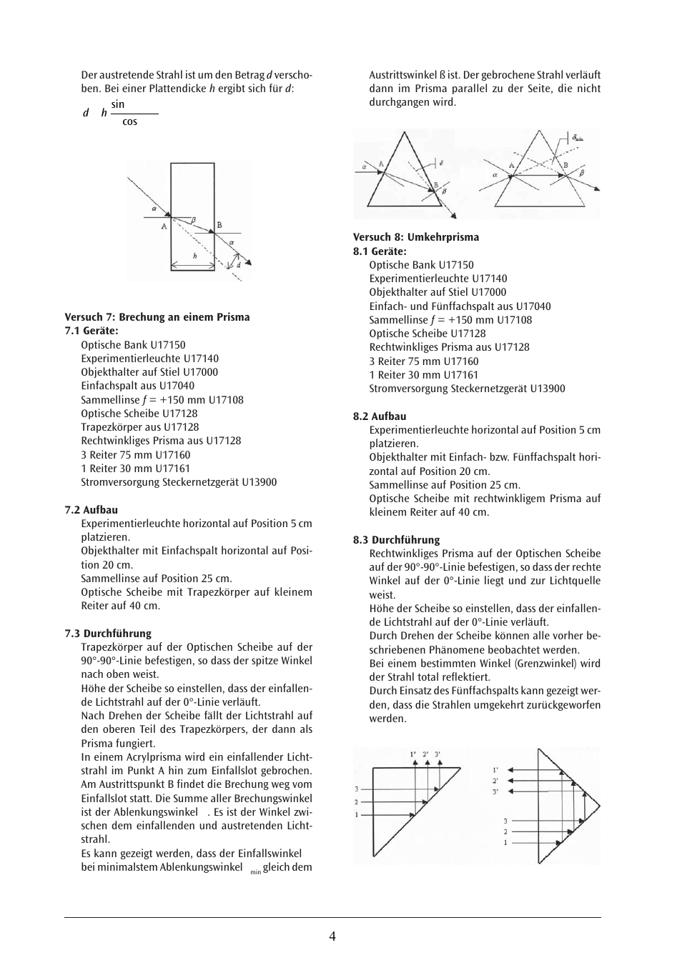 3B Scientific Optical Bench U, 1200 mm User Manual | Page 4 / 66
