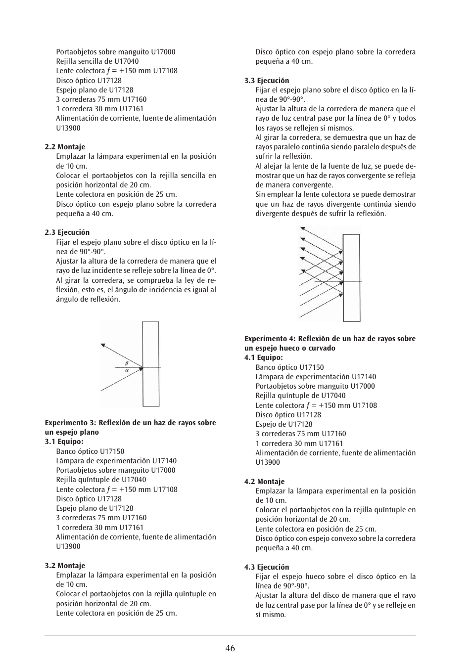 3B Scientific Optical Bench U, 1200 mm User Manual | Page 46 / 66