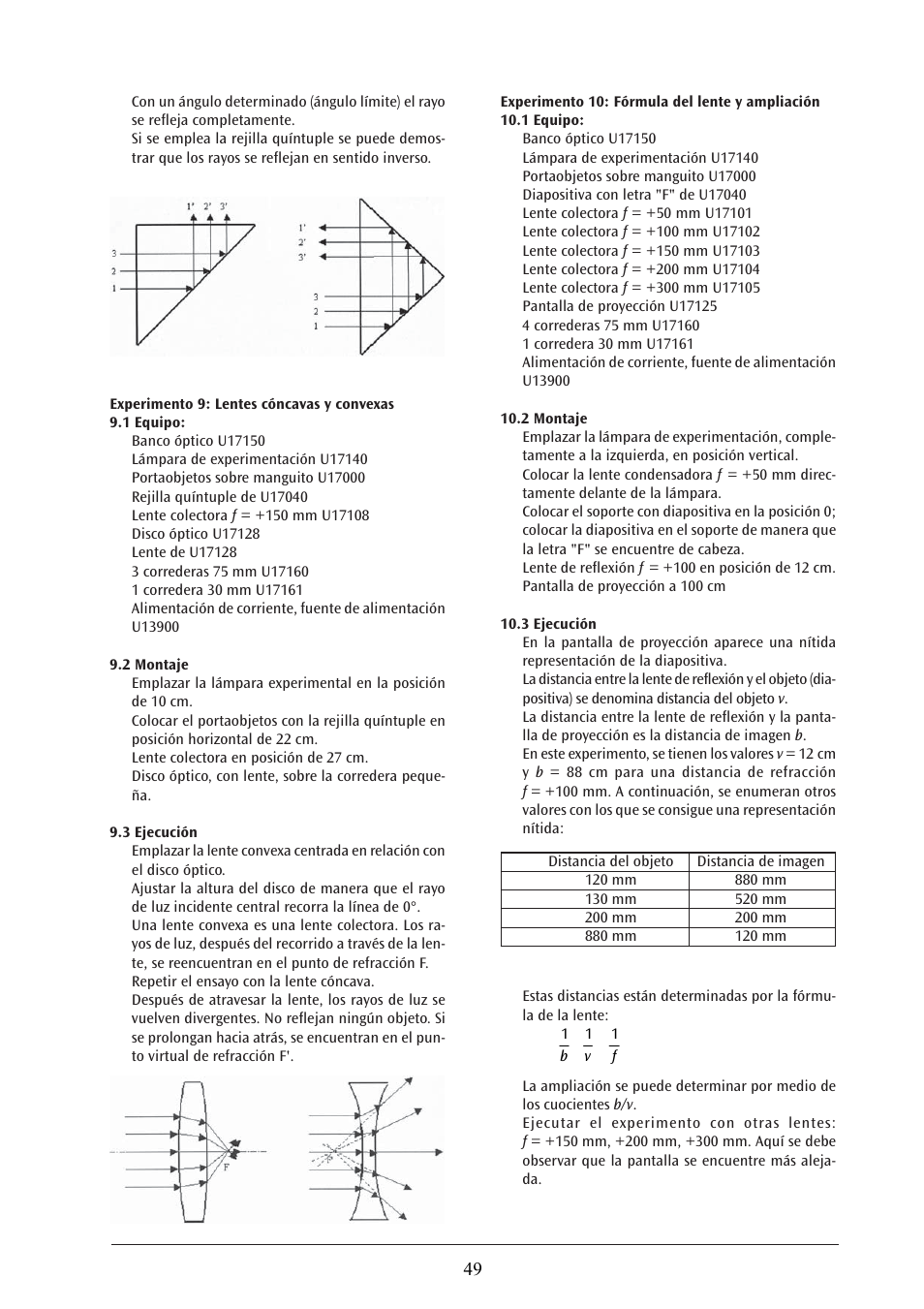 3B Scientific Optical Bench U, 1200 mm User Manual | Page 49 / 66