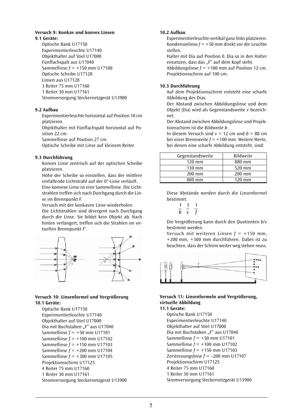 3B Scientific Optical Bench U, 1200 mm User Manual | Page 5 / 66