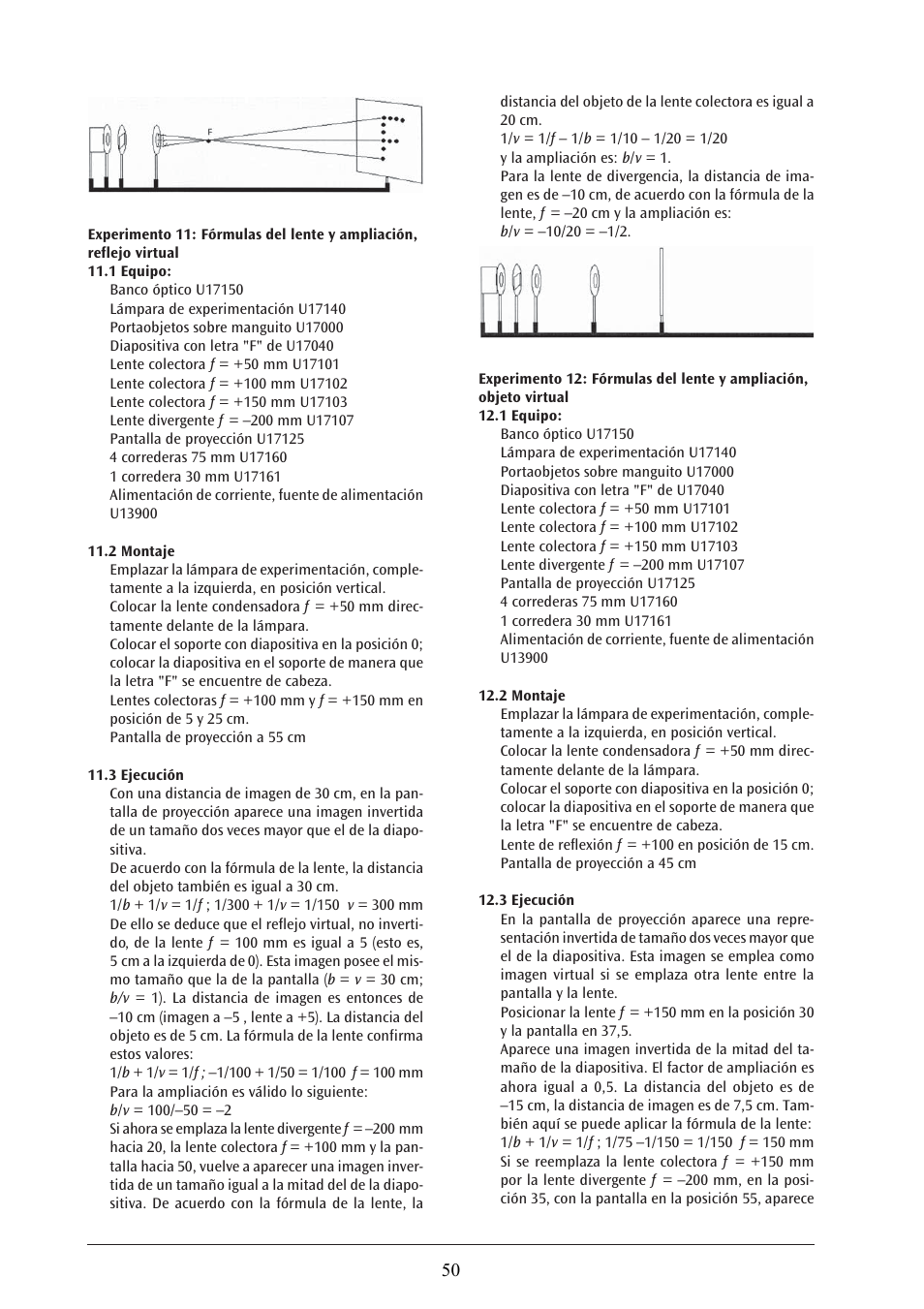 3B Scientific Optical Bench U, 1200 mm User Manual | Page 50 / 66