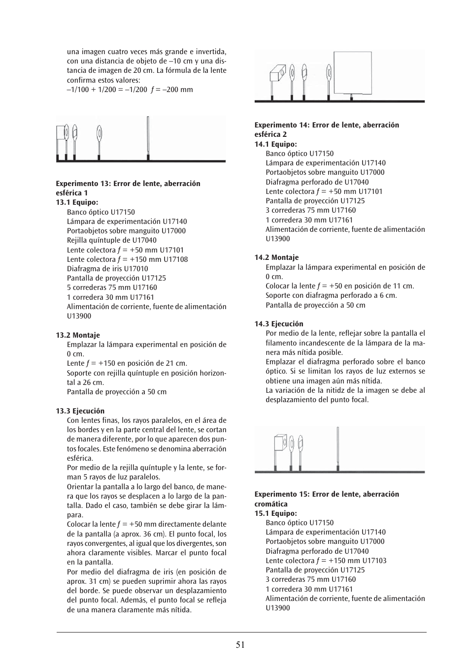 3B Scientific Optical Bench U, 1200 mm User Manual | Page 51 / 66