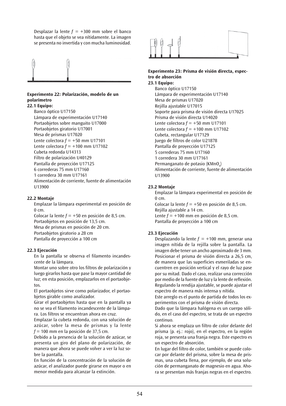 3B Scientific Optical Bench U, 1200 mm User Manual | Page 54 / 66