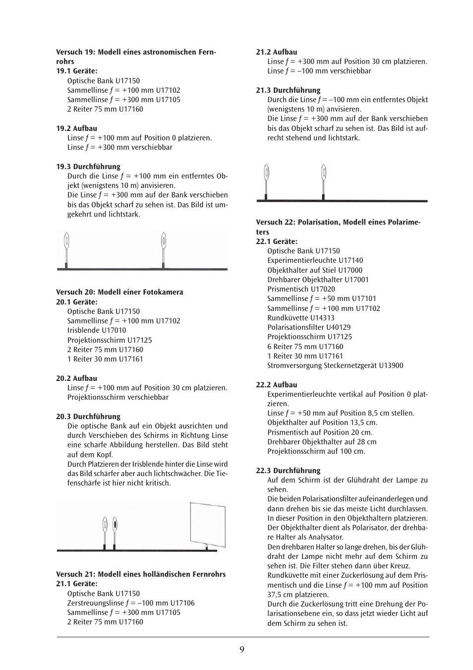 3B Scientific Optical Bench U, 1200 mm User Manual | Page 9 / 66