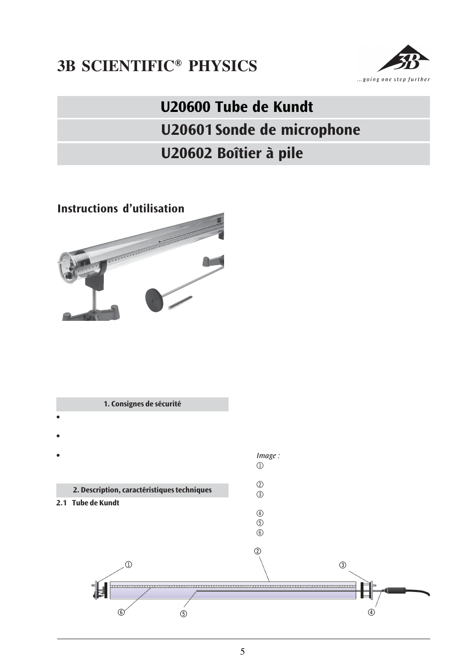 Instructions d’utilisation | 3B Scientific Battery Box User Manual | Page 5 / 12