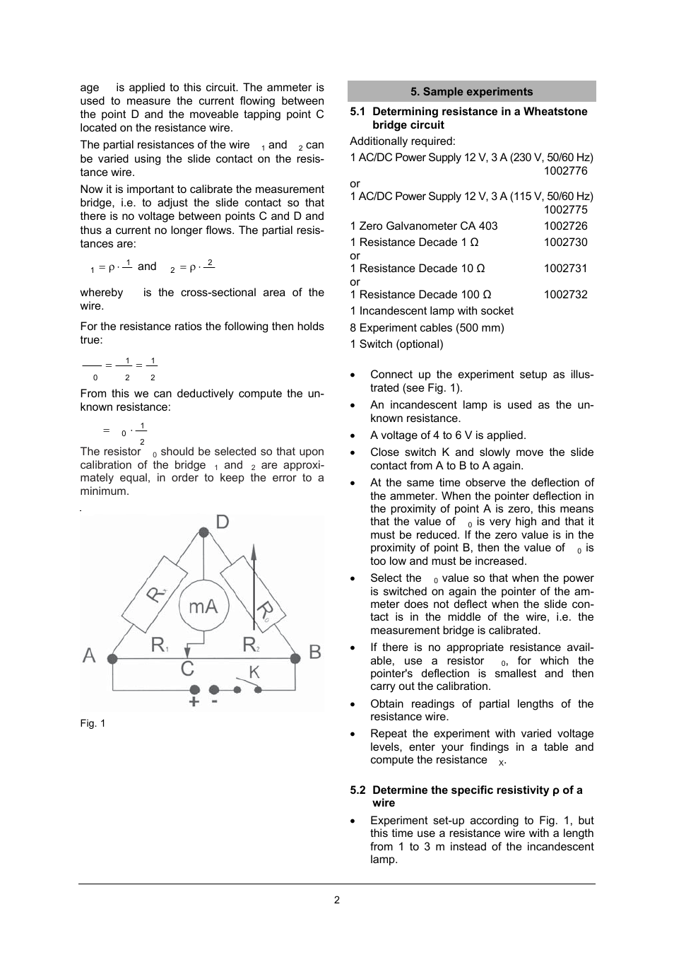 3B Scientific Resistance Bridge User Manual | Page 2 / 4