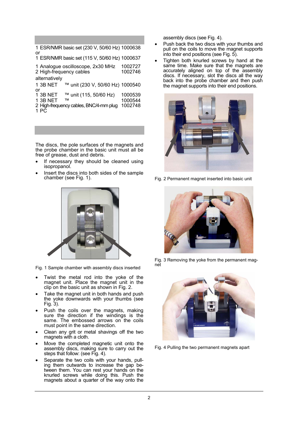 3B Scientific Teltron NMR Supplementary Set User Manual | Page 2 / 6