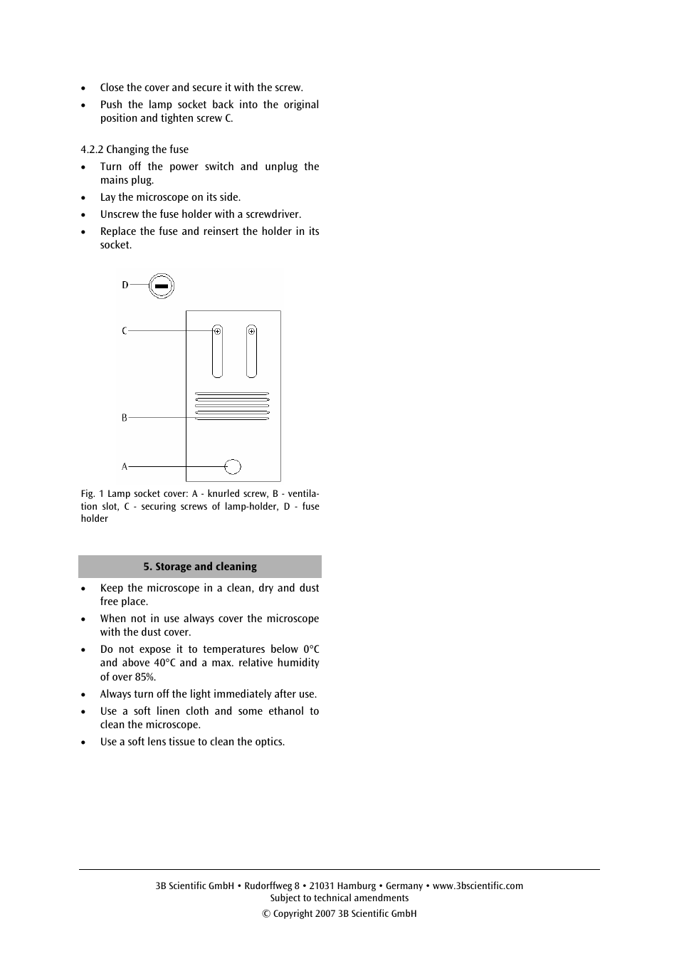 3B Scientific Binocular Microscope Model 400 User Manual | Page 6 / 18