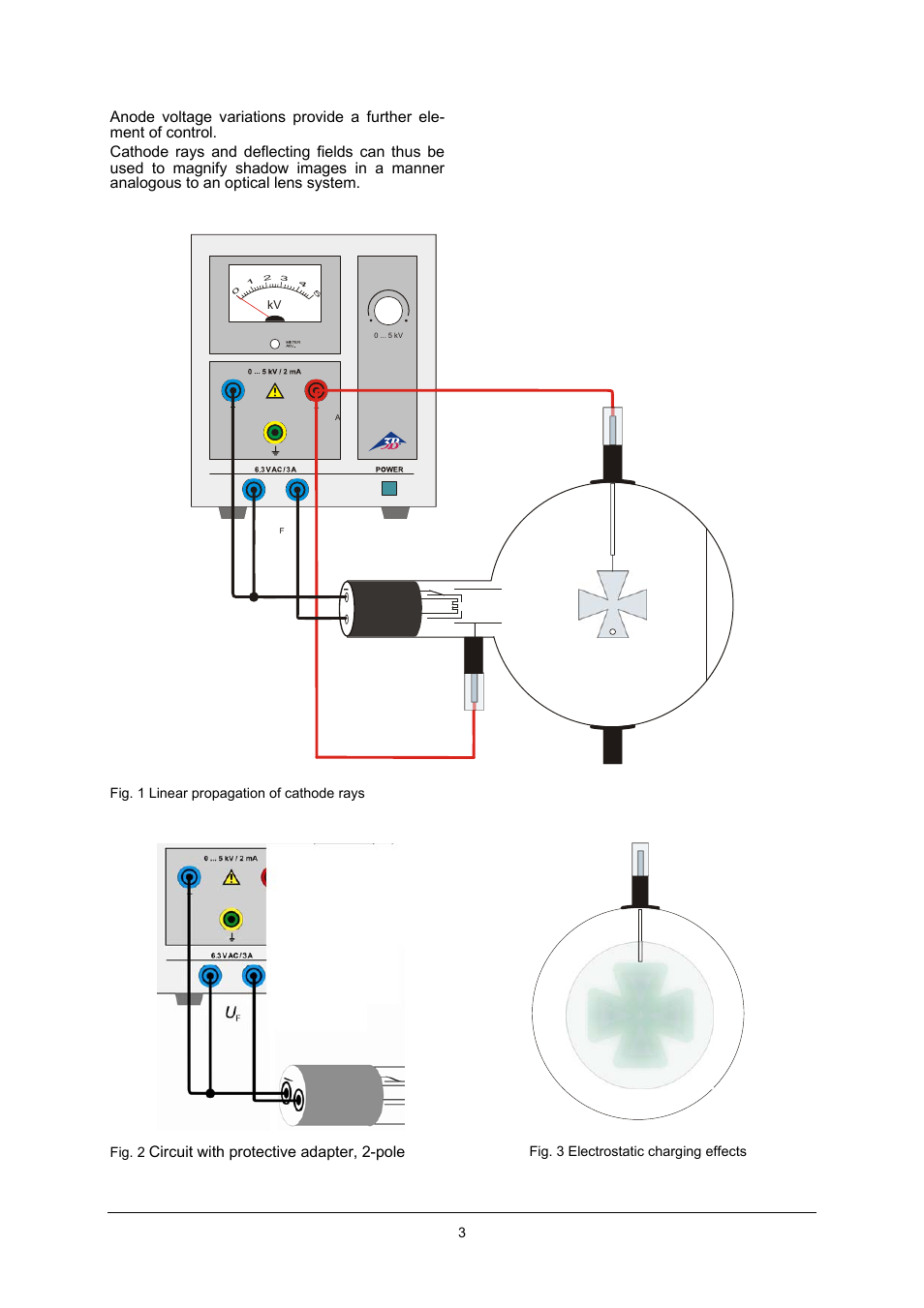 Circuit with protective adapter, 2-pole | 3B Scientific Teltron Maltese Cross Tube D User Manual | Page 3 / 4