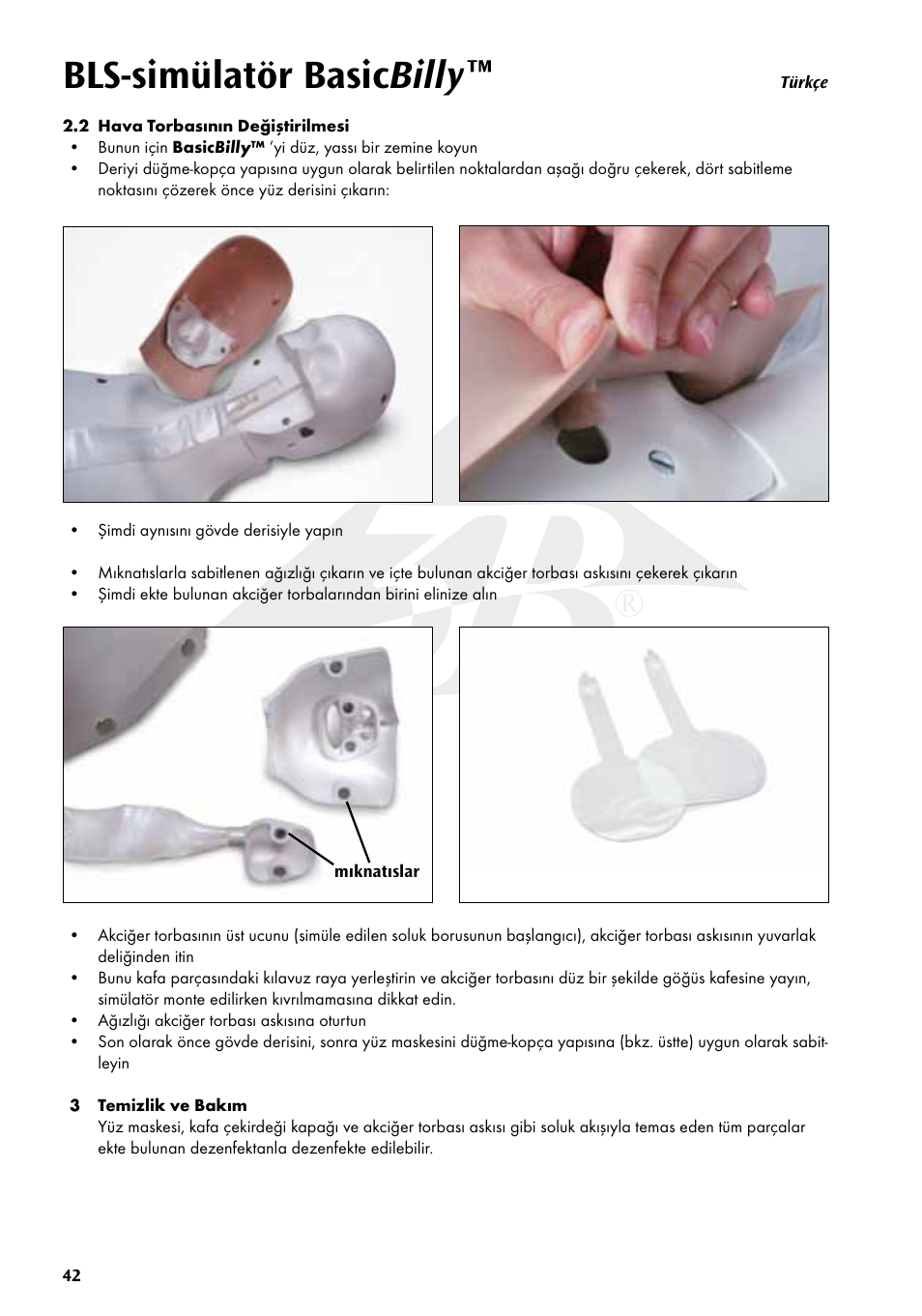 Bls-simülatör basic billy | 3B Scientific Basic life support simulator “Basic Billy” User Manual | Page 42 / 48