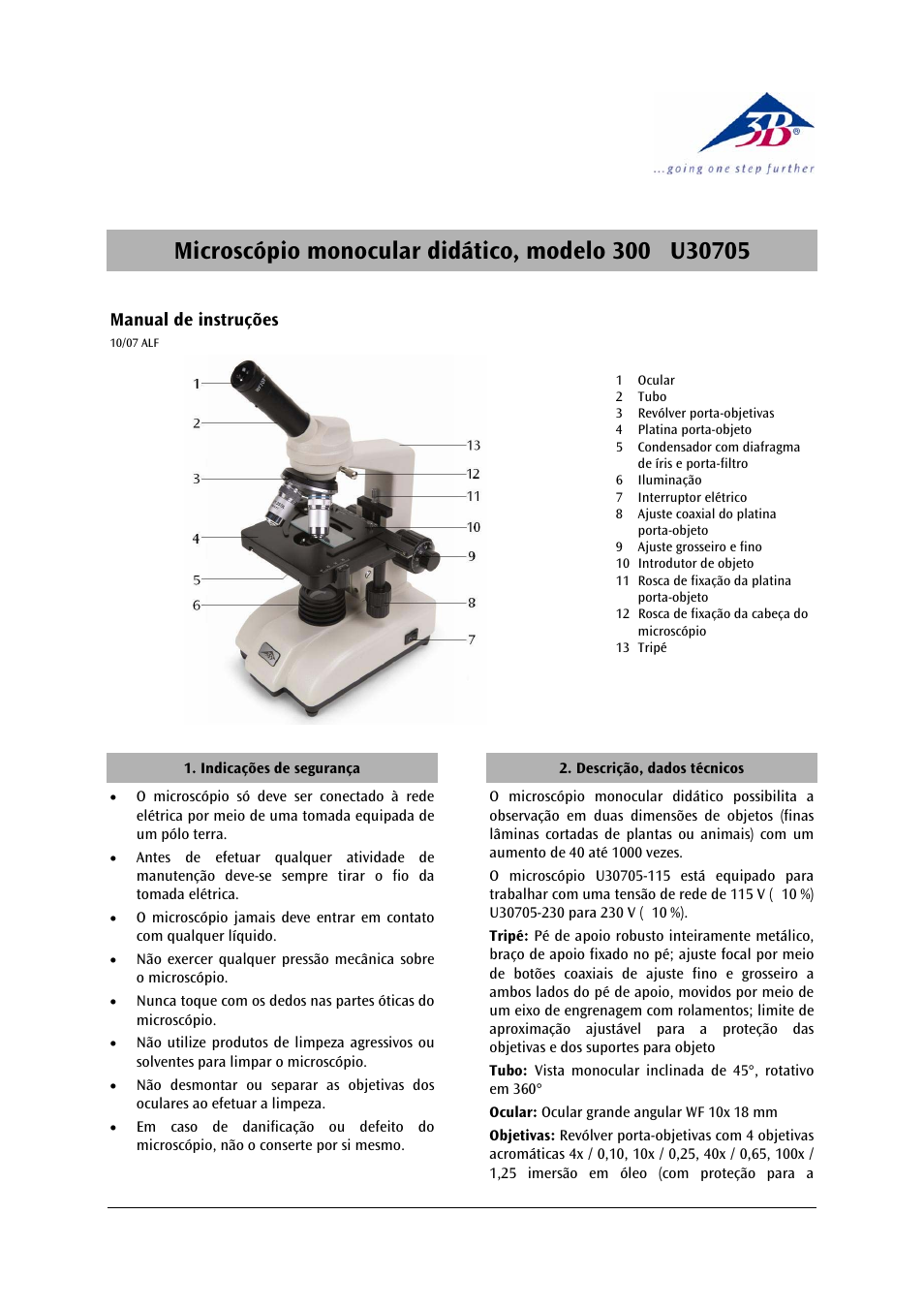 3b scientific, Physics | 3B Scientific Monocular Course Microscope Model 300 (230 V, 50__60 Hz) User Manual | Page 11 / 12