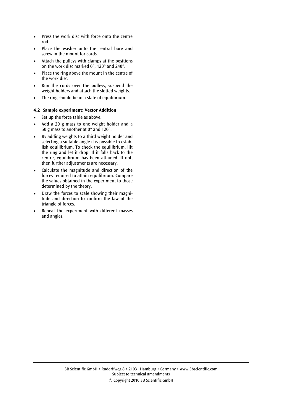 3B Scientific Force Table User Manual | Page 3 / 4