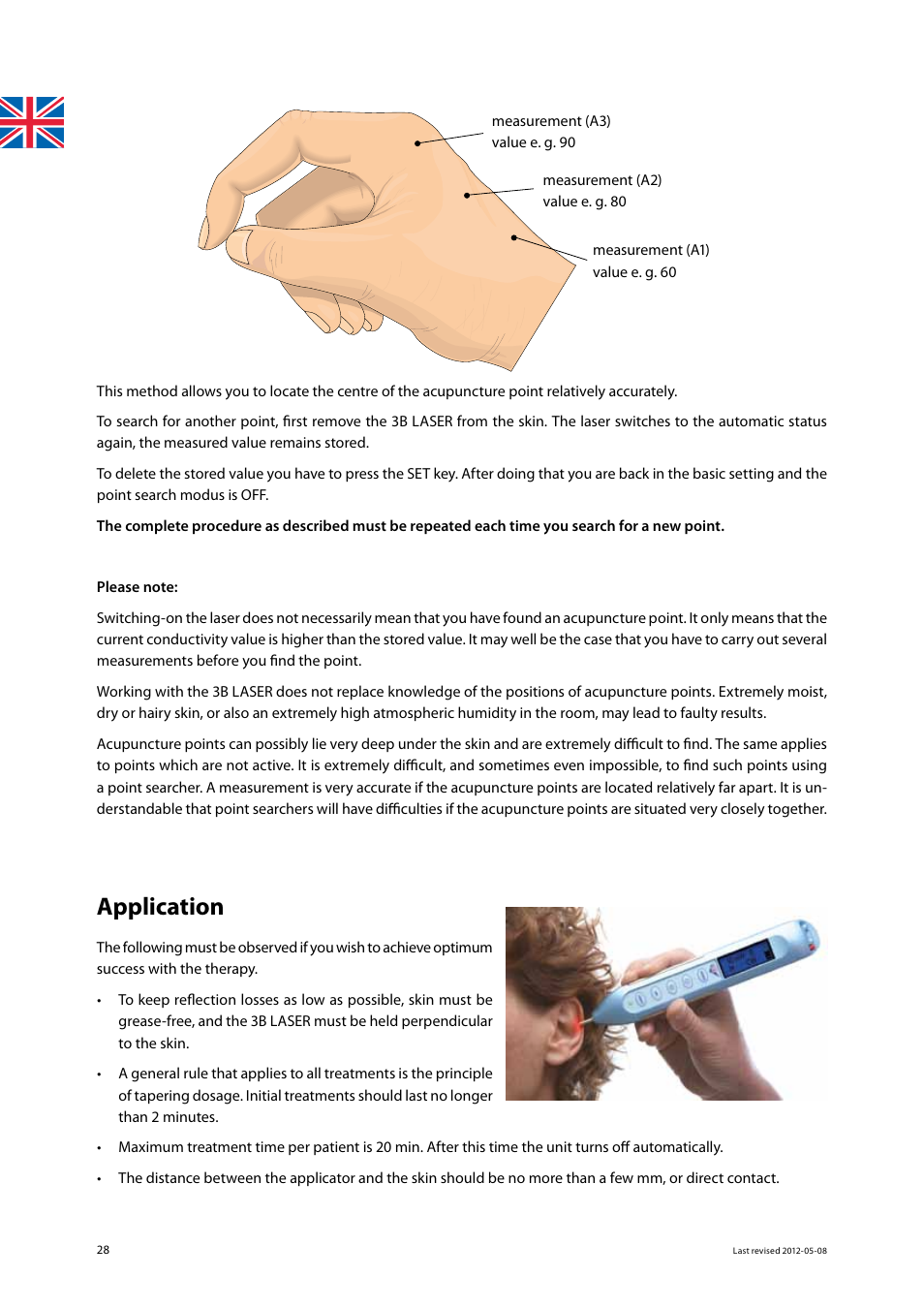 Application | 3B Scientific Light Therapy__3B Laser Pen 200 mW, 808 nm; infrared User Manual | Page 28 / 74