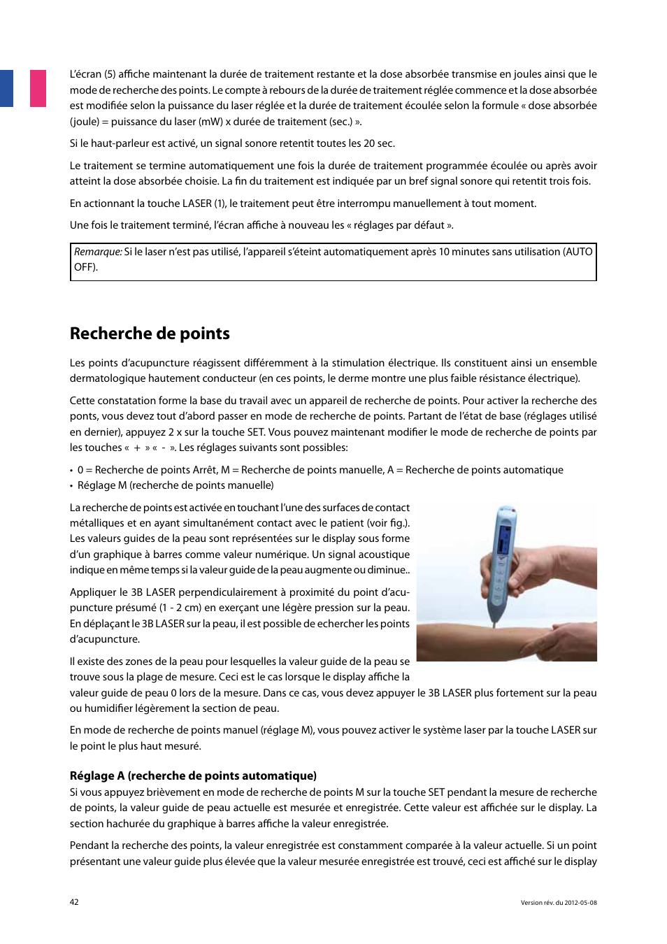 Recherche de points | 3B Scientific Light Therapy__3B Laser Pen 200 mW, 808 nm; infrared User Manual | Page 42 / 74