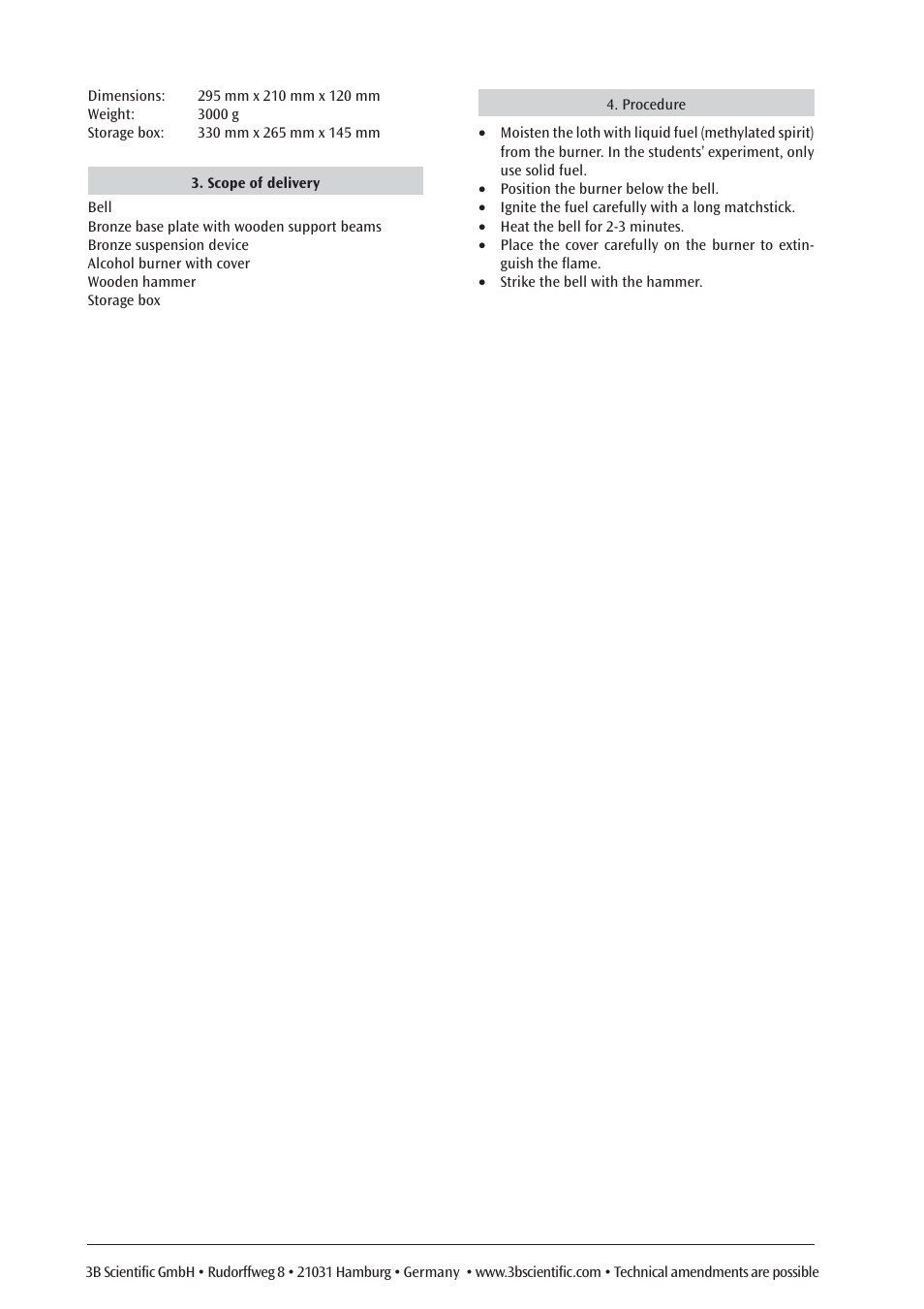 3B Scientific Yi Bell User Manual | Page 2 / 2