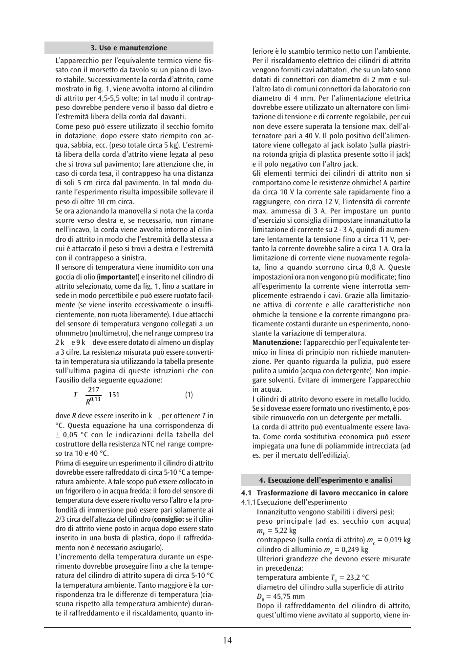 3B Scientific Heat Equivalent Apparatus User Manual | Page 14 / 24