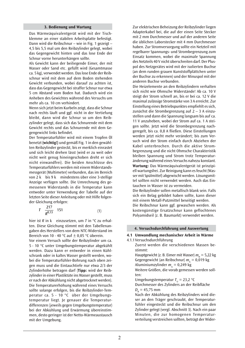 3B Scientific Heat Equivalent Apparatus User Manual | Page 2 / 24