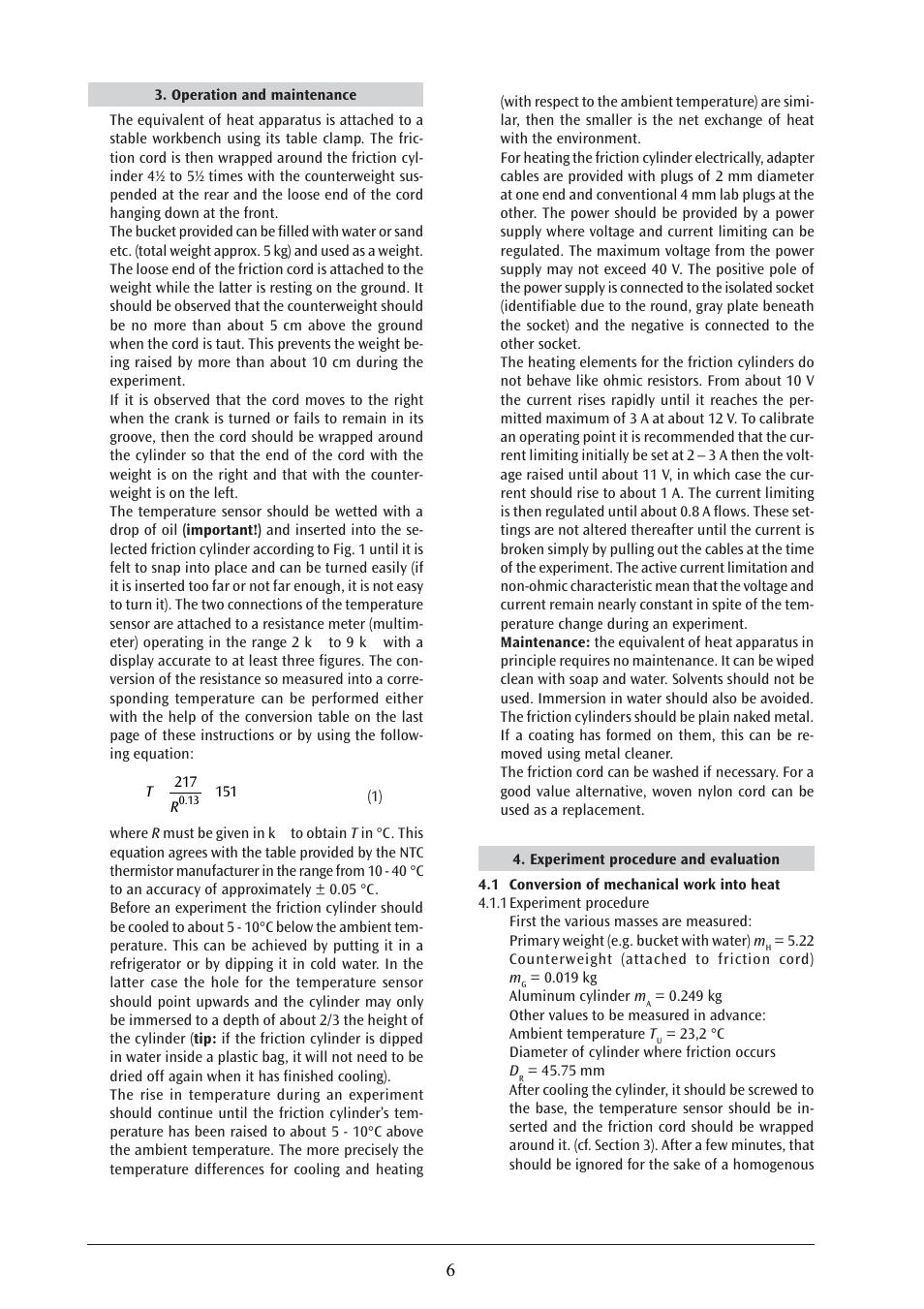 3B Scientific Heat Equivalent Apparatus User Manual | Page 6 / 24