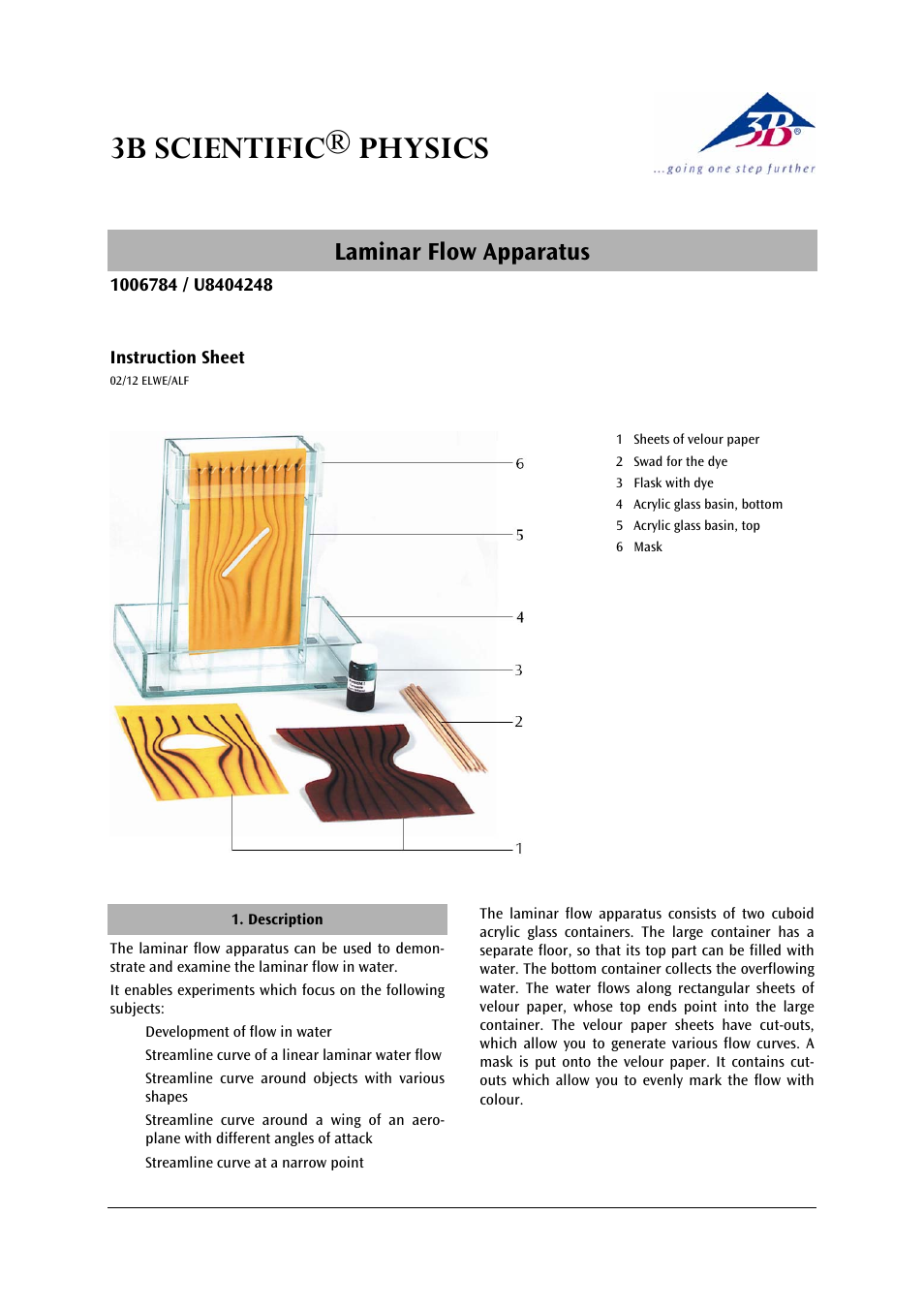 3B Scientific Laminar Flow Apparatus User Manual | 4 pages