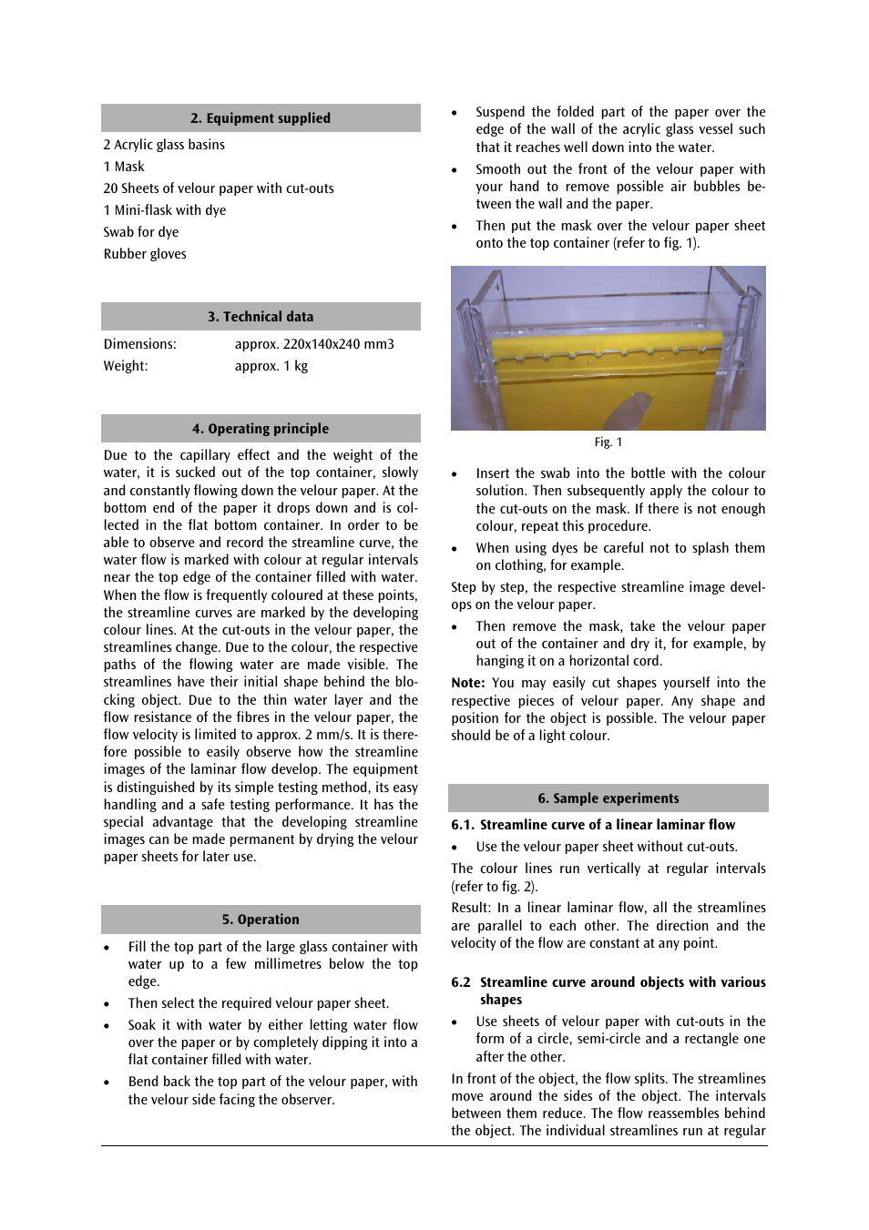 3B Scientific Laminar Flow Apparatus User Manual | Page 2 / 4