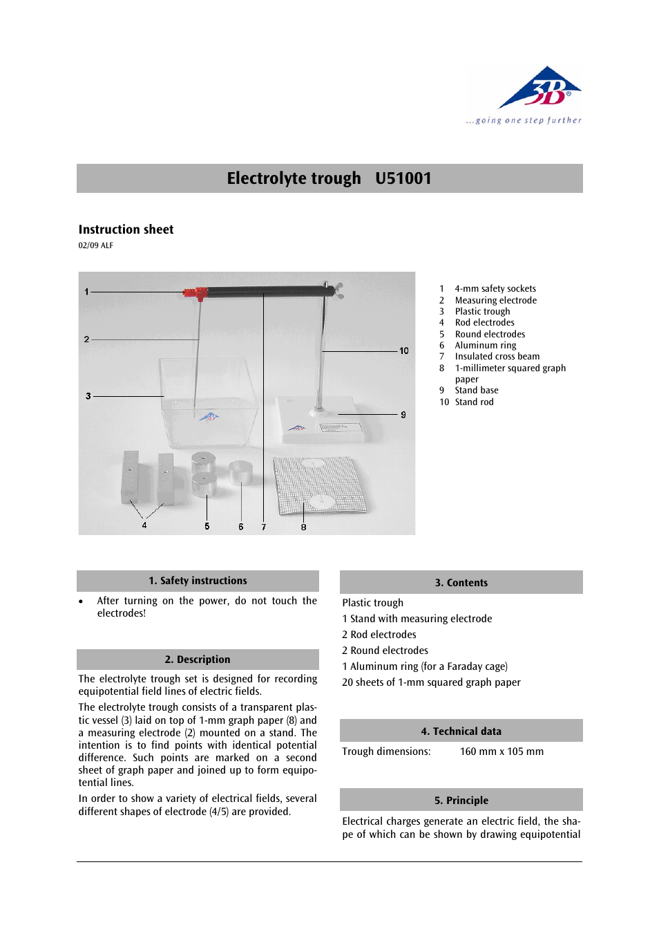 3B Scientific Electrolytic Trough User Manual | 2 pages