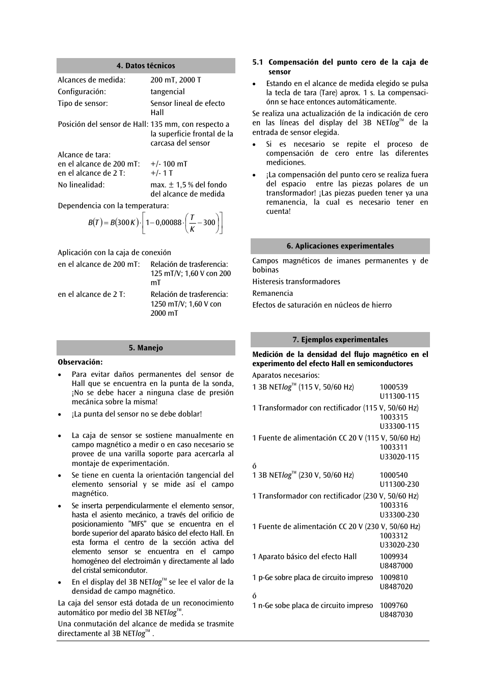 3B Scientific Magnetic Field Sensor ±2000 mT User Manual | Page 18 / 24
