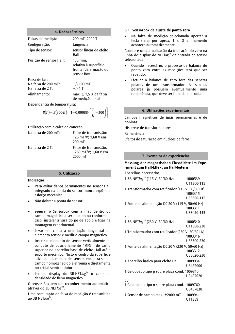 3B Scientific Magnetic Field Sensor ±2000 mT User Manual | Page 22 / 24