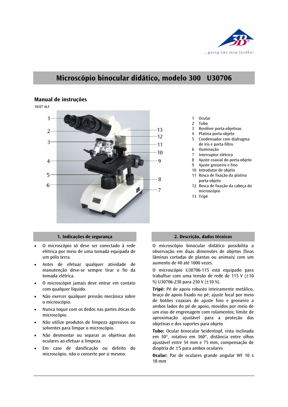 3b scientific, Physics | 3B Scientific Binocular Course Microscope Model 300 (230 V, 50__60 Hz) User Manual | Page 13 / 15