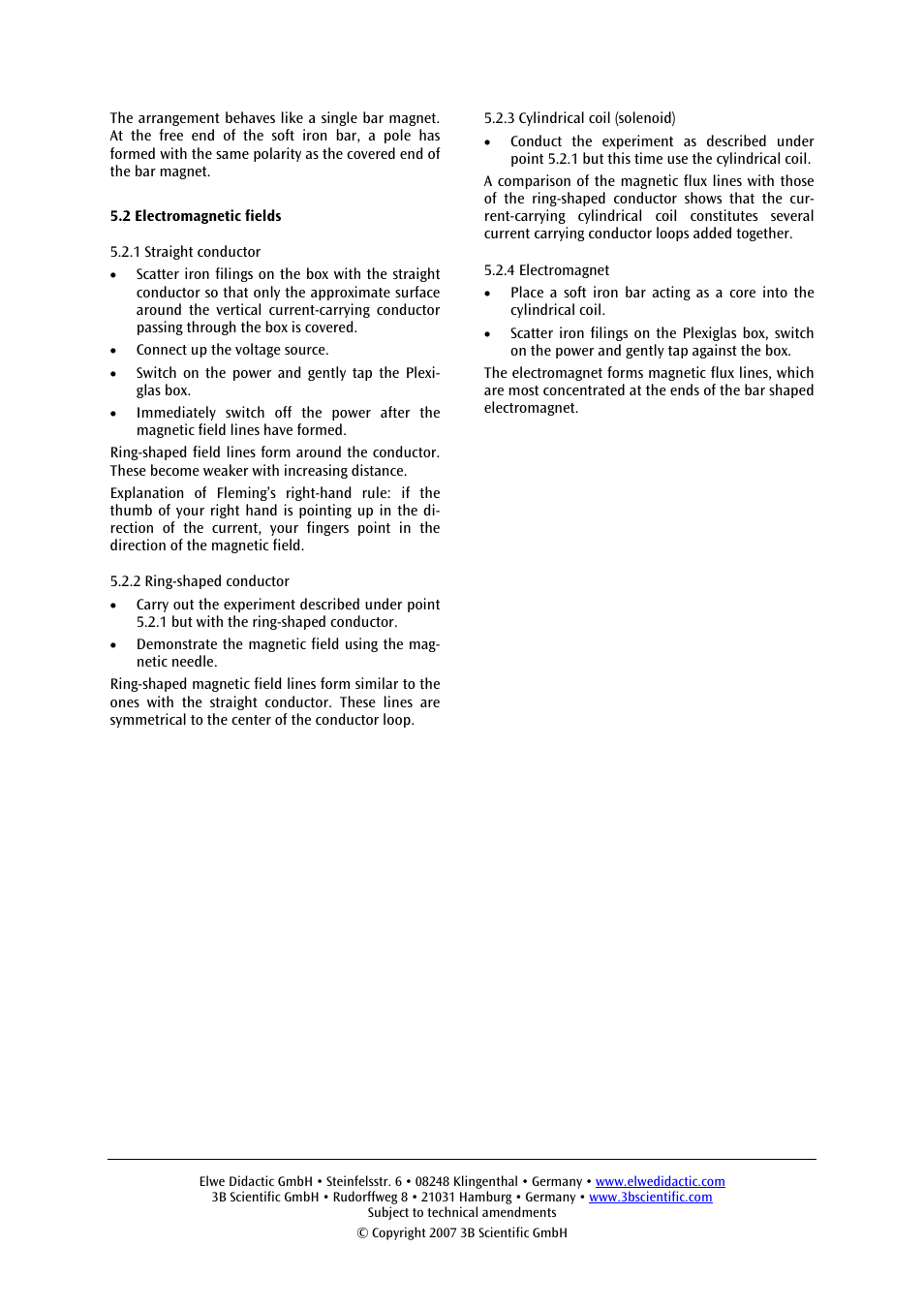 3B Scientific Set of apparatus for Displaying Magnetic Fields User Manual | Page 3 / 3