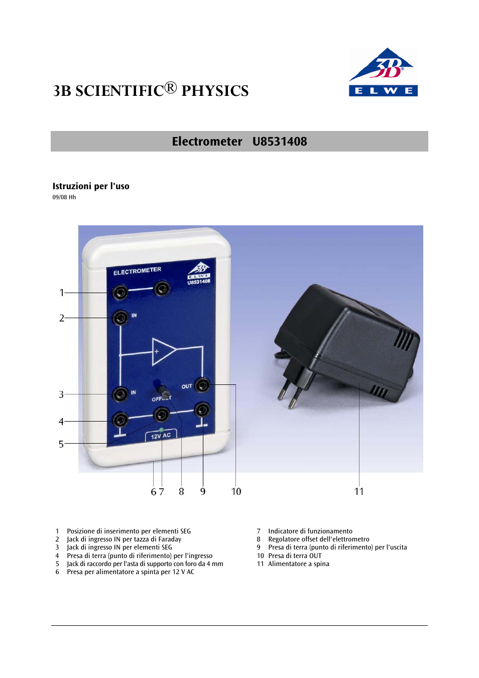 3b scientific® physics | 3B Scientific Electrometer (115 V, 50__60 Hz) User Manual | Page 13 / 24