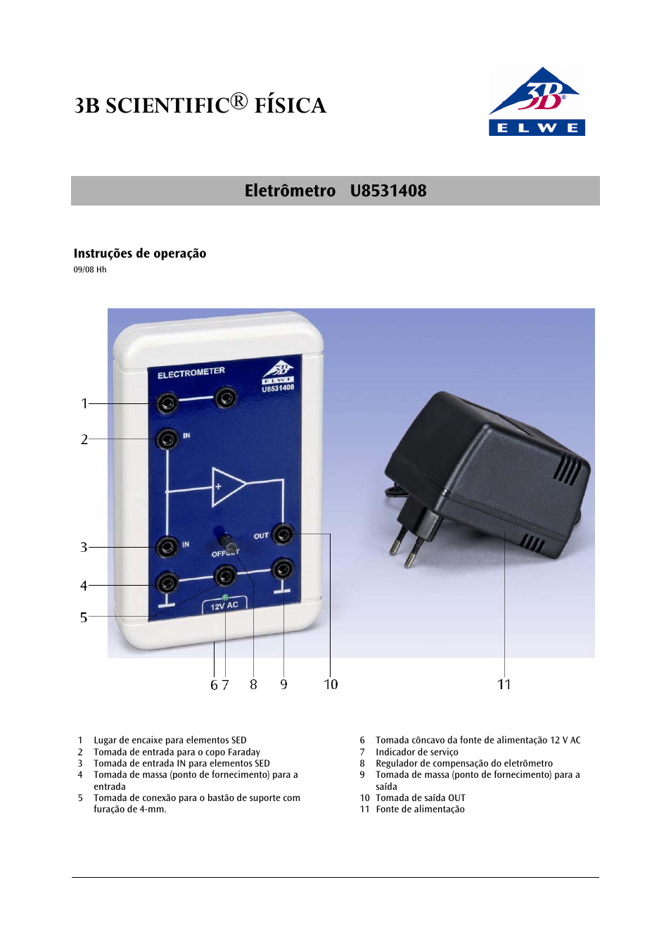 3b scientific® física | 3B Scientific Electrometer (115 V, 50__60 Hz) User Manual | Page 21 / 24