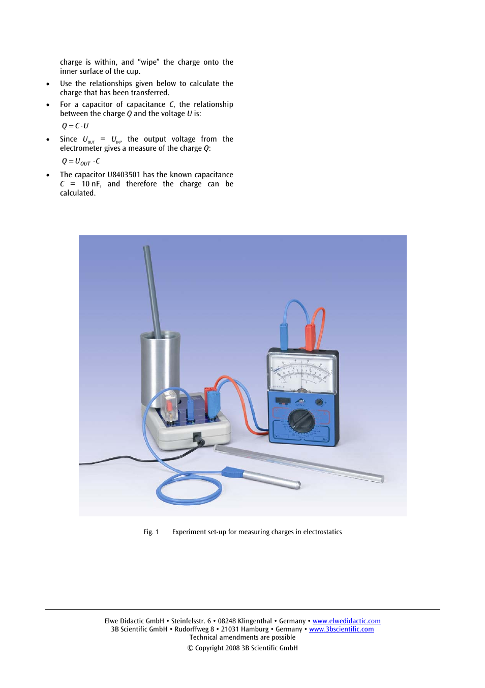 3B Scientific Electrometer (115 V, 50__60 Hz) User Manual | Page 7 / 24