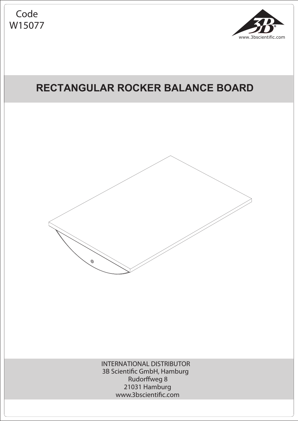 3B Scientific Rectangular Rocker Board 0 - 350 angles User Manual | 2 pages