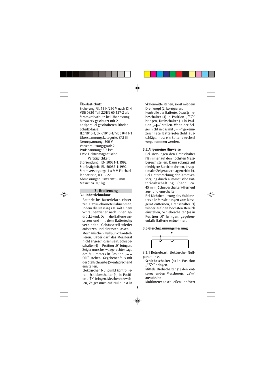 3B Scientific Analog Multimeter AM50 User Manual | Page 3 / 32