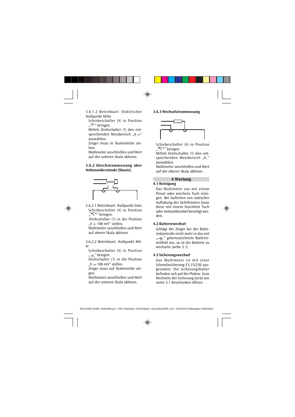 3B Scientific Analog Multimeter AM50 User Manual | Page 5 / 32