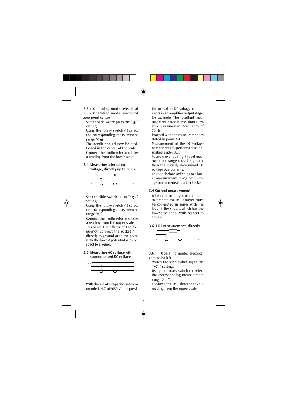 3B Scientific Analog Multimeter AM50 User Manual | Page 9 / 32