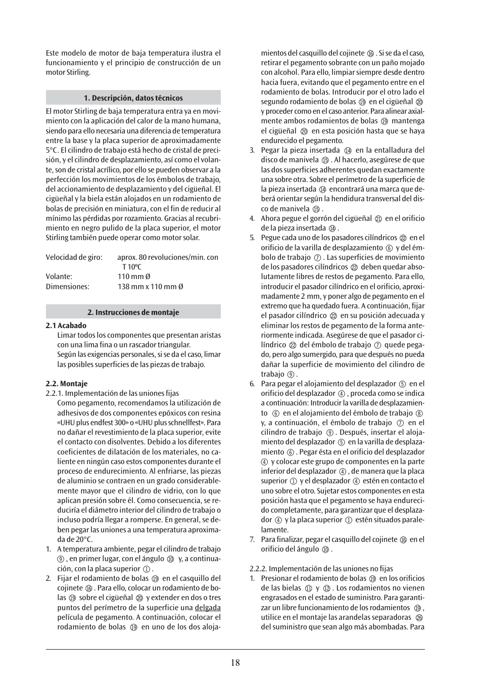 3B Scientific Low Temperature Stirling Engine Kit, Assembly Kit User Manual | Page 18 / 24