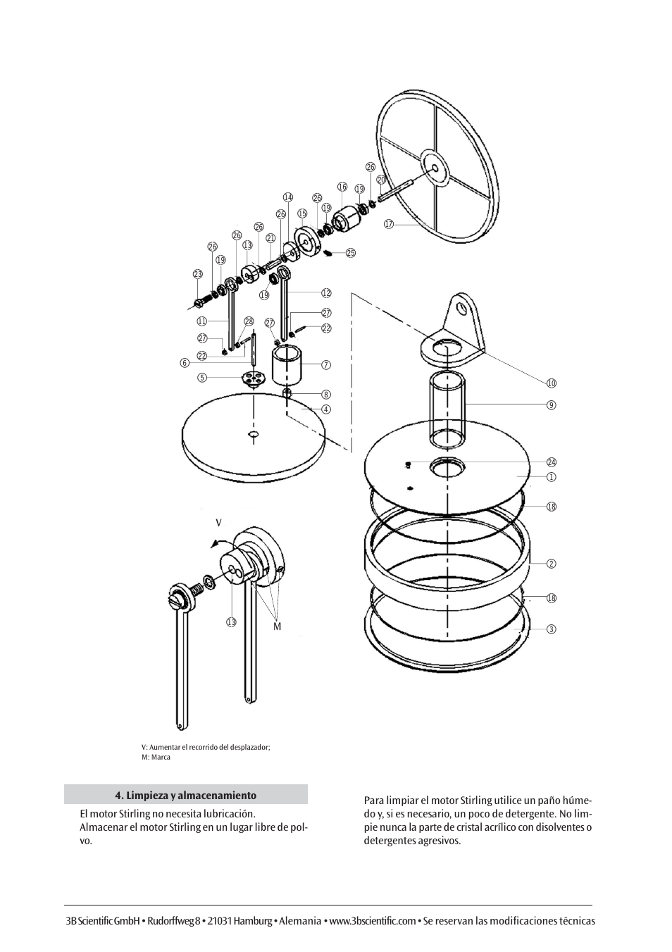 3B Scientific Low Temperature Stirling Engine Kit, Assembly Kit User Manual | Page 20 / 24