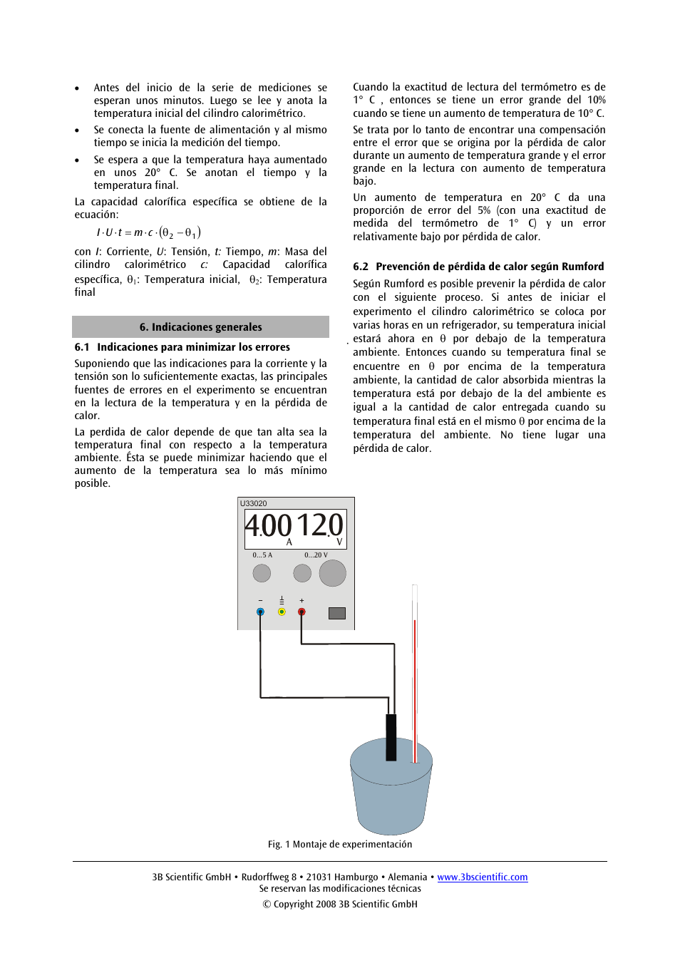 3B Scientific Metal Block Calorimeters User Manual | Page 10 / 12