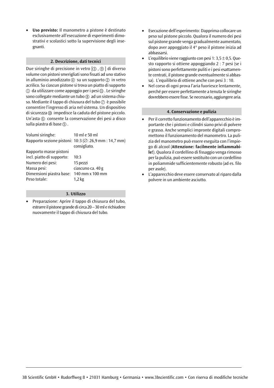 3B Scientific Pressure Balance User Manual | Page 8 / 12