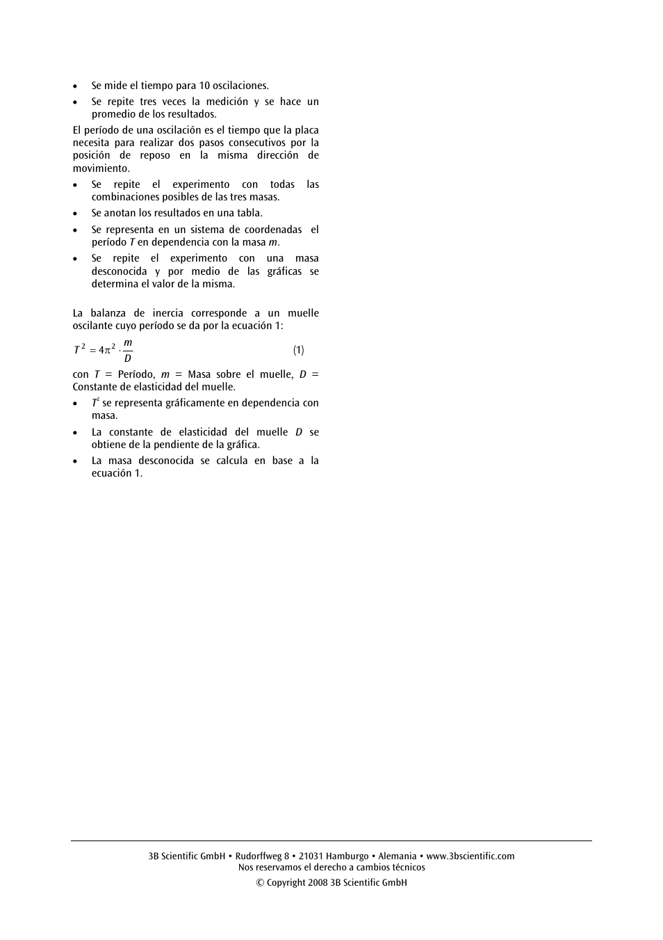 3B Scientific Inertia Balance User Manual | Page 10 / 12
