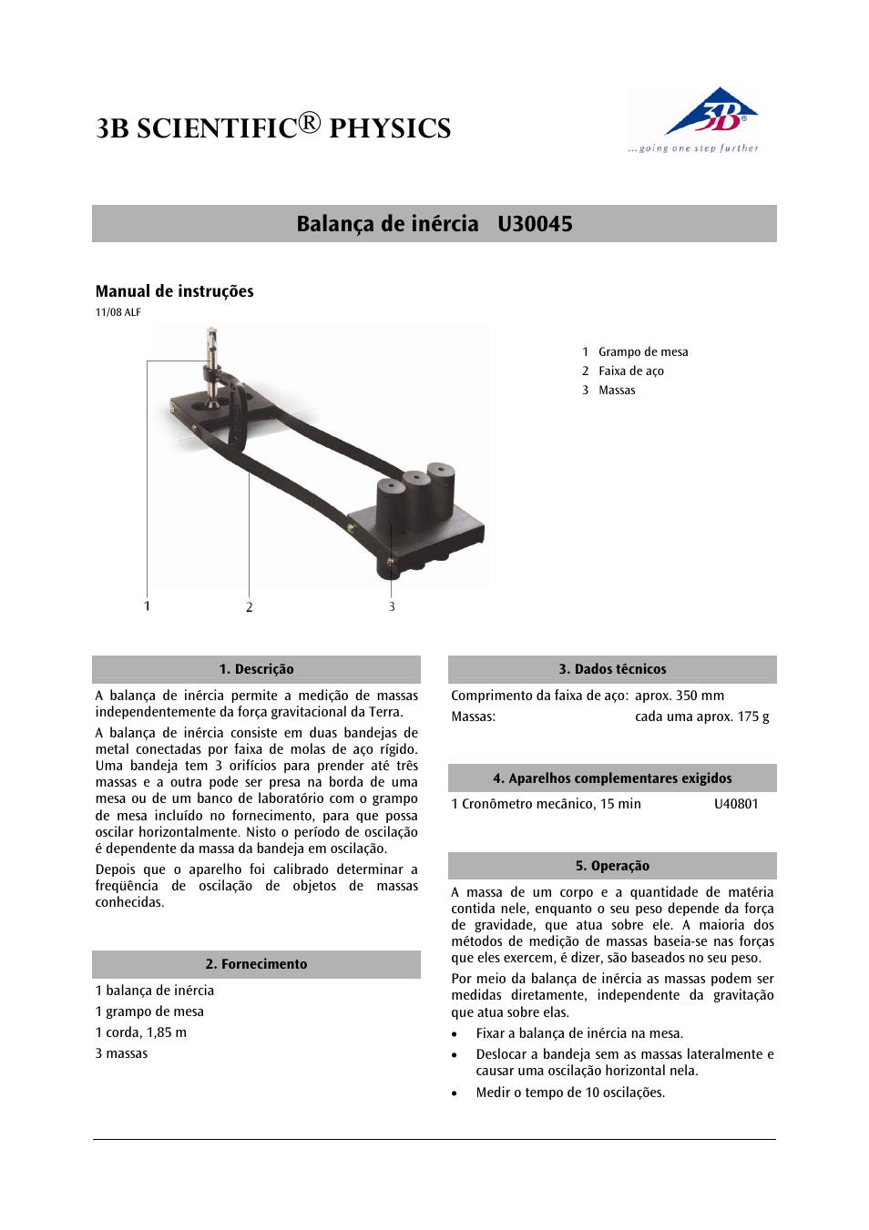 3b scientific® physics | 3B Scientific Inertia Balance User Manual | Page 11 / 12