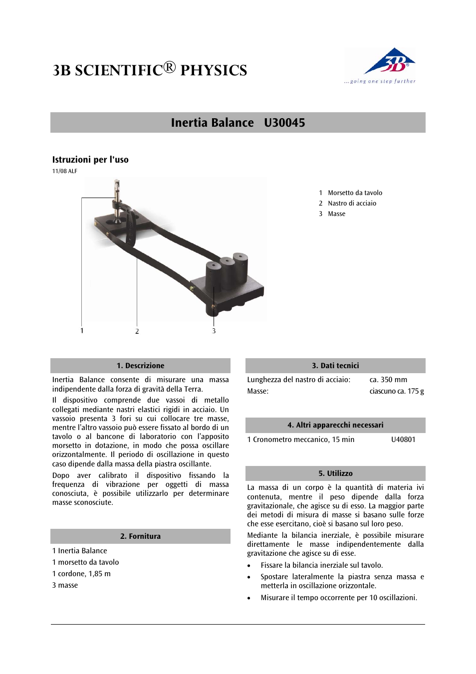 3b scientific® physics | 3B Scientific Inertia Balance User Manual | Page 7 / 12
