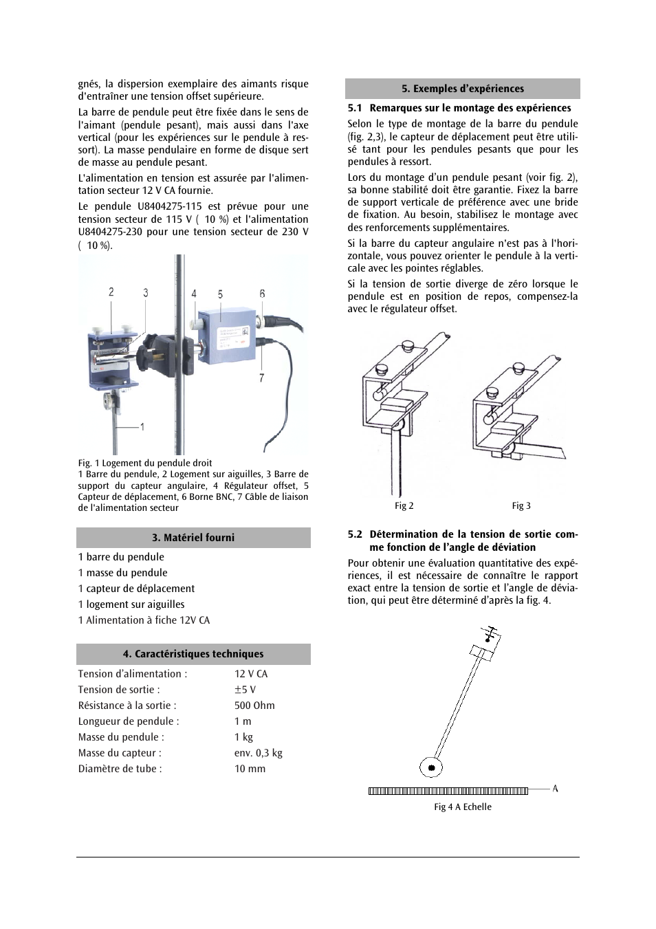 3B Scientific Pendulum Rod with Angle Sensor, 12V AC (115V,50__60Hz) User Manual | Page 10 / 24