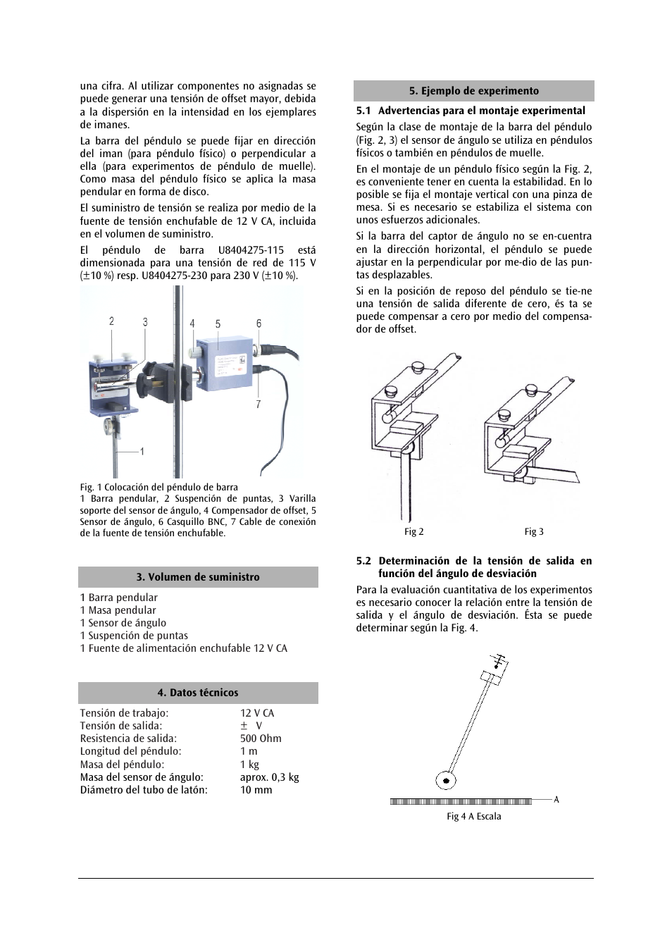 3B Scientific Pendulum Rod with Angle Sensor, 12V AC (115V,50__60Hz) User Manual | Page 18 / 24