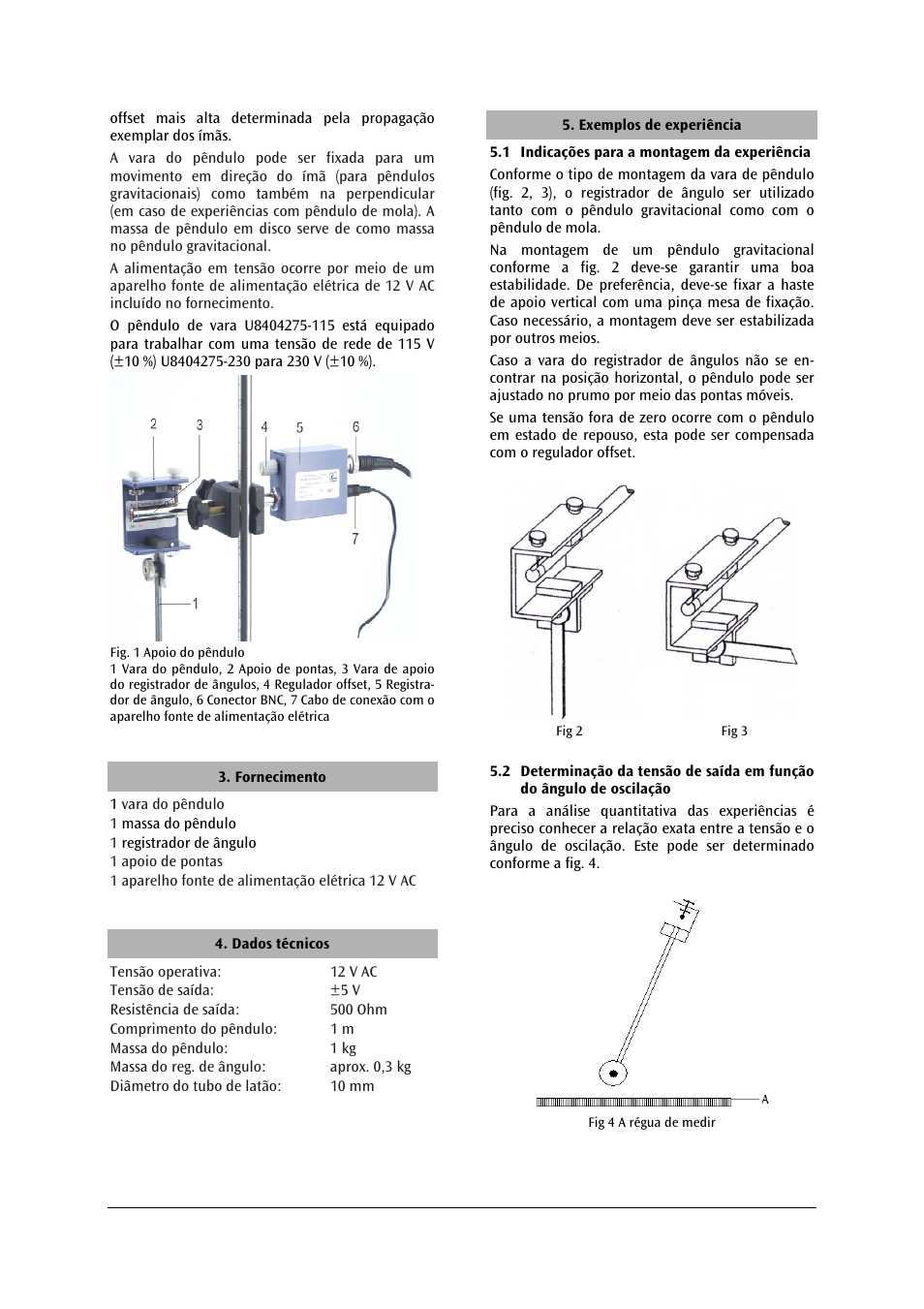 3B Scientific Pendulum Rod with Angle Sensor, 12V AC (115V,50__60Hz) User Manual | Page 22 / 24