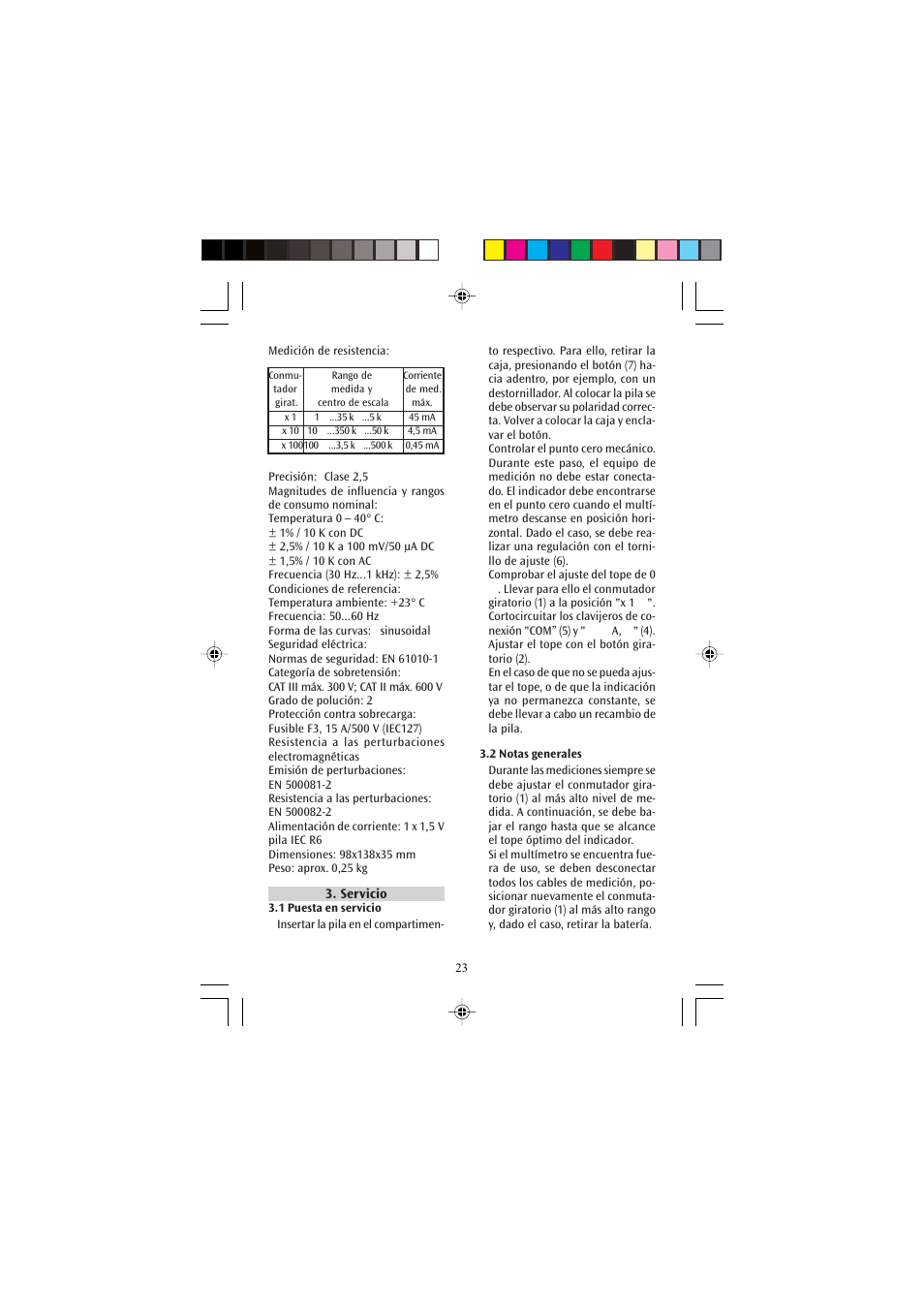 3B Scientific Analog Multimeter AM51 User Manual | Page 23 / 32