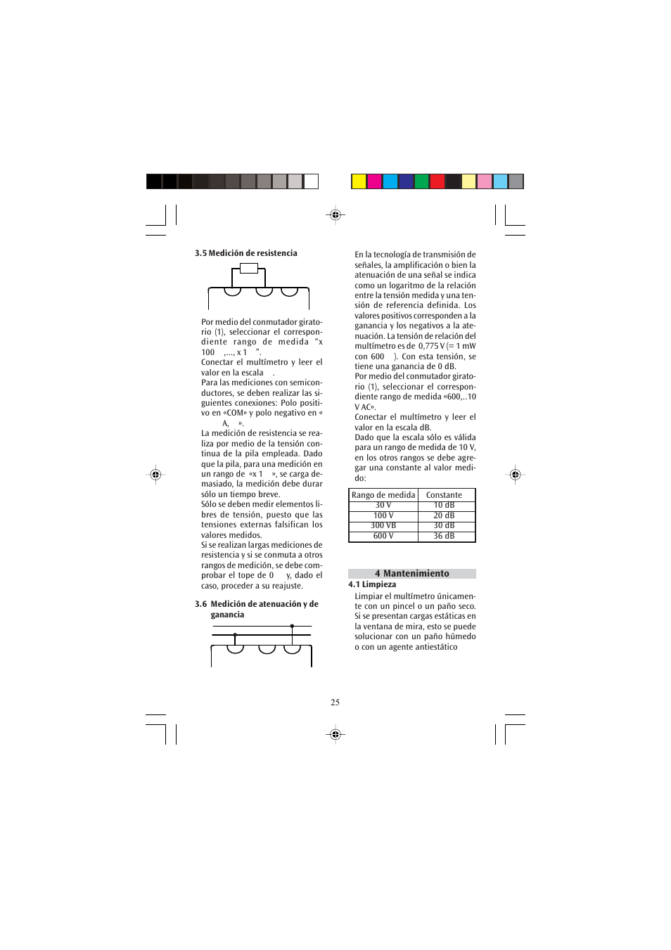 3B Scientific Analog Multimeter AM51 User Manual | Page 25 / 32