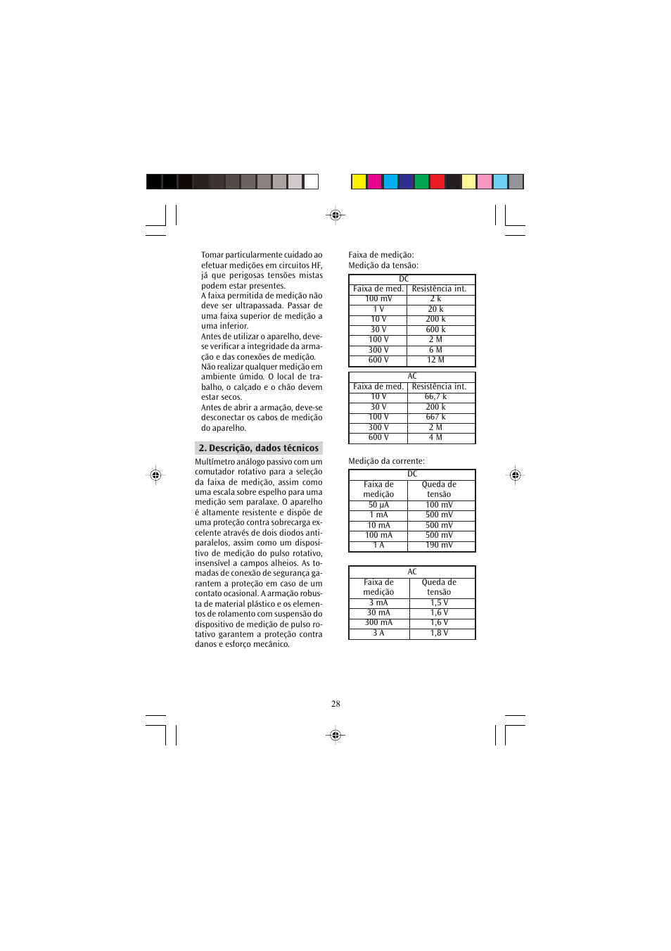 3B Scientific Analog Multimeter AM51 User Manual | Page 28 / 32