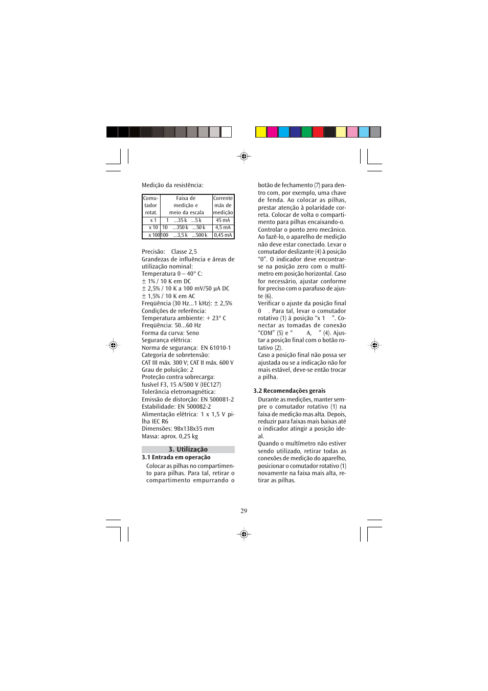 3B Scientific Analog Multimeter AM51 User Manual | Page 29 / 32